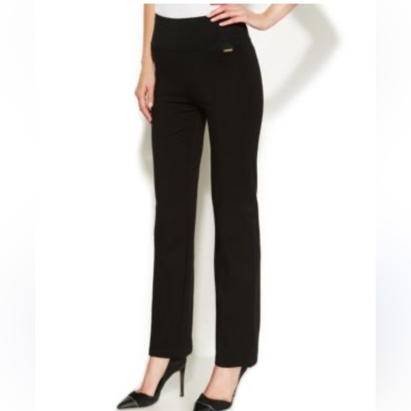 Tahari Pants - TAHARI Straight Ankle Leg Pull On Knit Pants S Small Black Ponte EUC $75